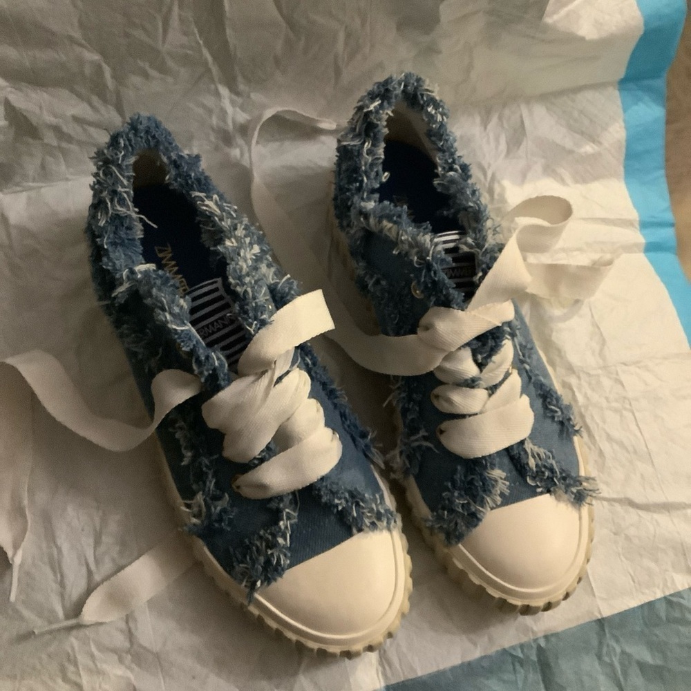 ZIMMERMANN Frayed Light Denim Lo-Top Trainers Sneakers Women’s EU 39 US 9 NWOB - Picture 14 of 15
